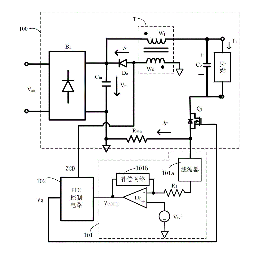 High-power factor constant-current drive circuit and constant-current device