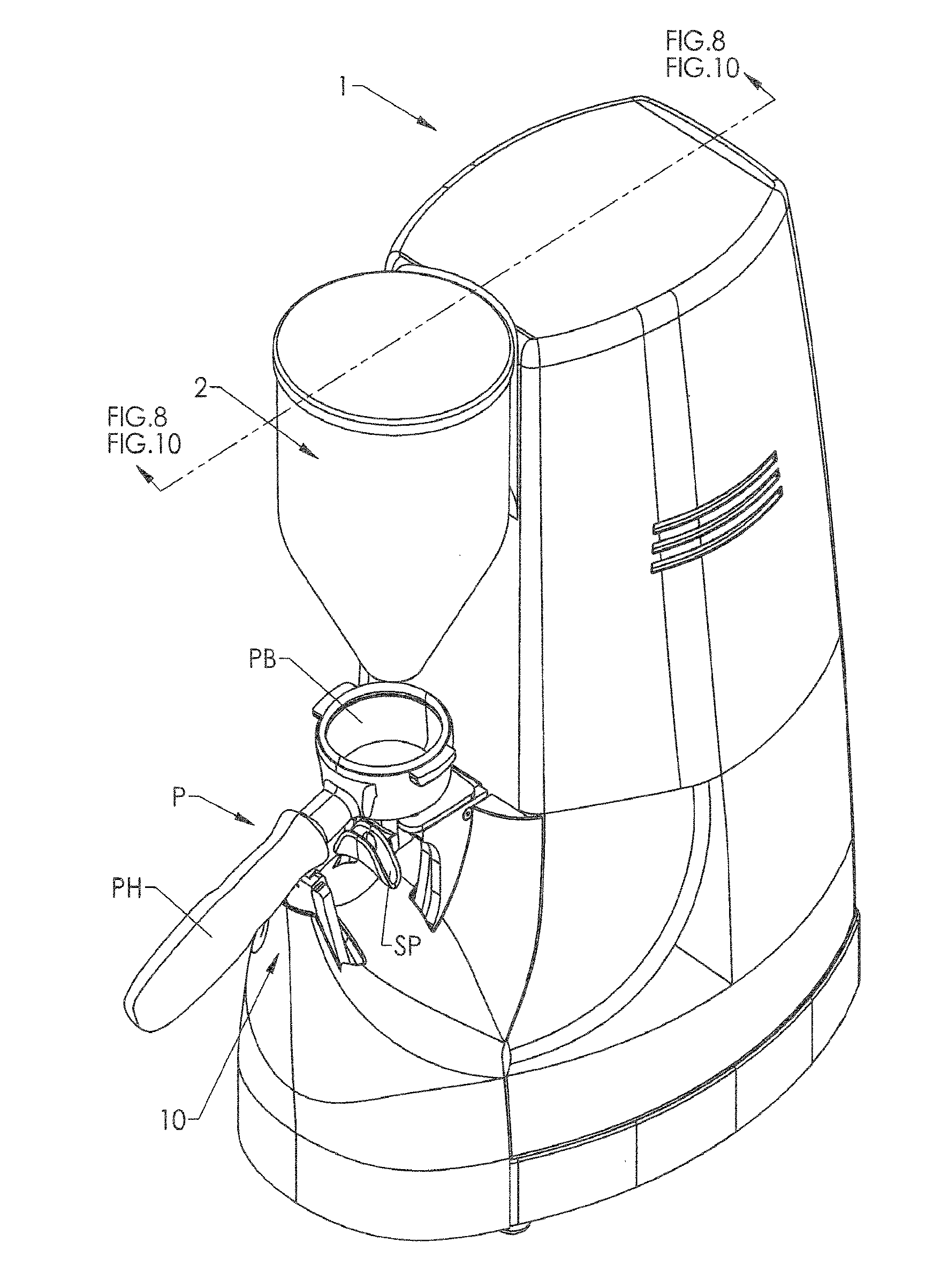 Portafilter and grounds weighing platform system and methods of use