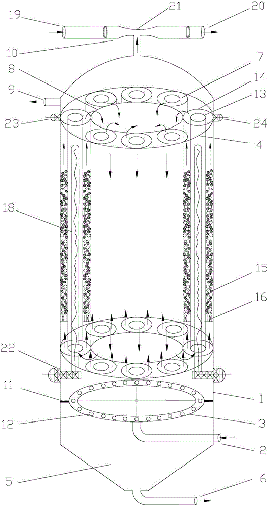 Internal recycle photoelectron-catalytic oxidation combined treatment device