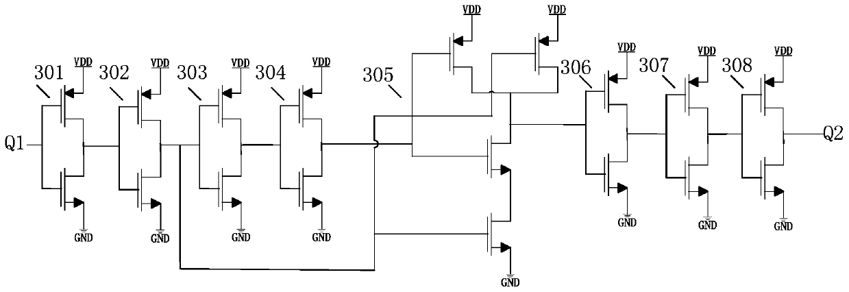 Circuit structure for measuring single-particle transient pulse width