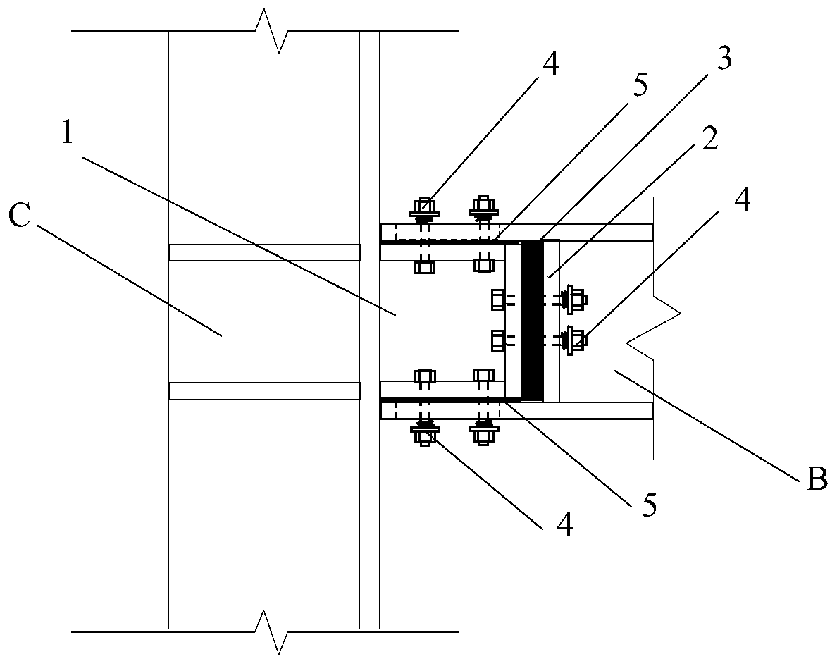 An assembled energy-dissipating beam-column joint