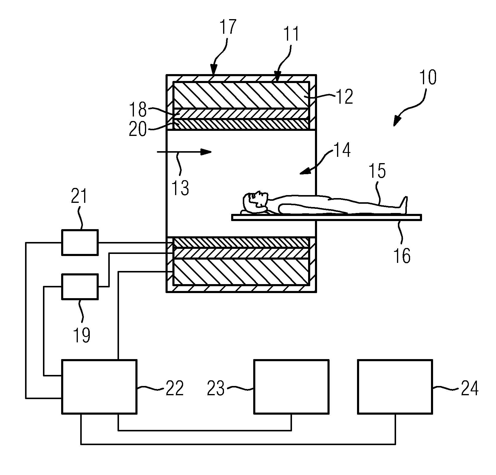 Magnetic resonance apparatus with a noise prevention element and a mold apparatus for producing the noise prevention element