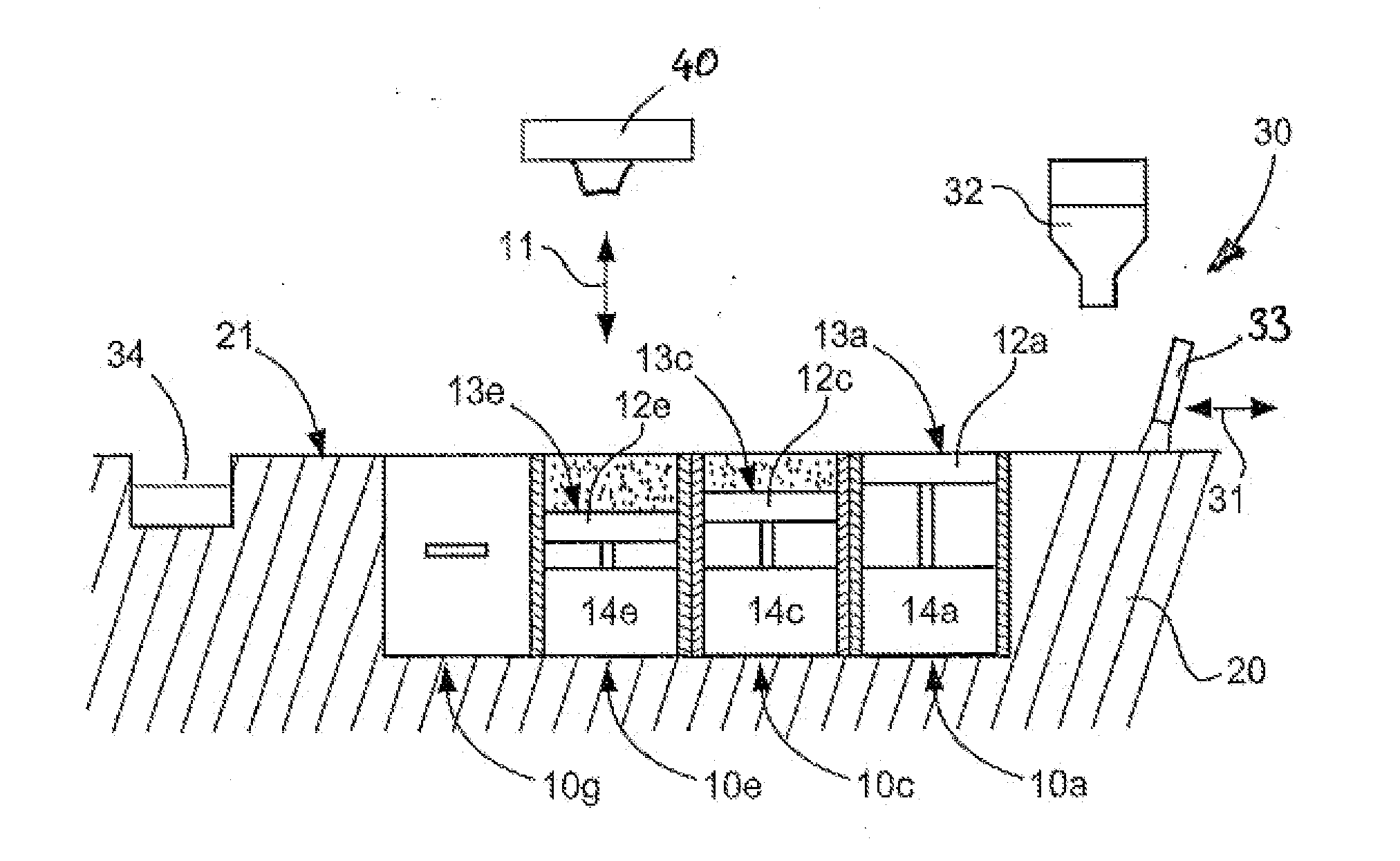 Device for the generative manufacturing of three-dimensional components