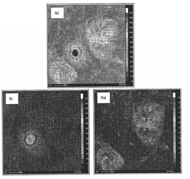 Method for making rare earth elements uniformly distributed on surface of aluminum-silicon alloy