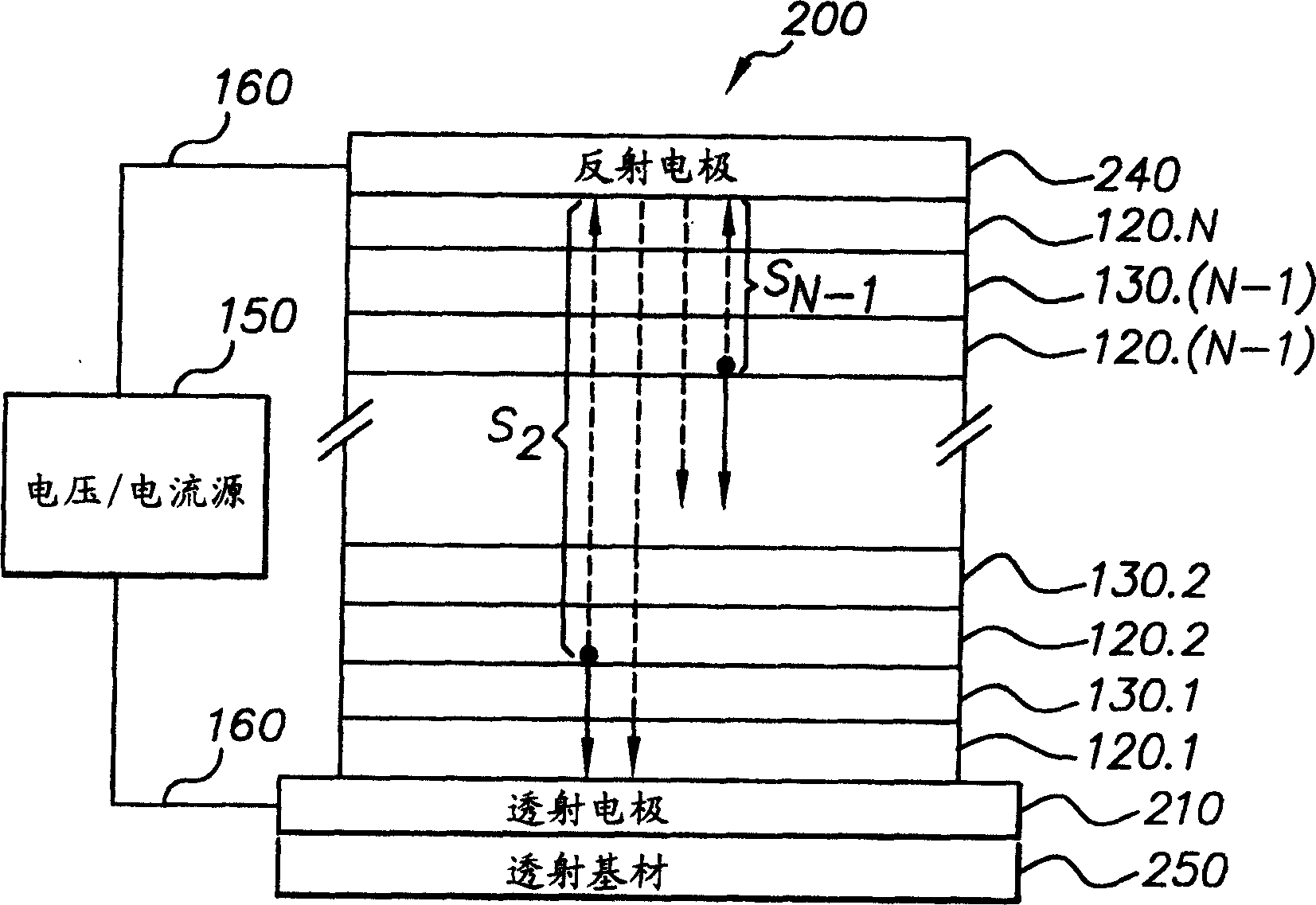 Cascaded organic electroluminescent device having connecting units with n-type and p-type organic layers