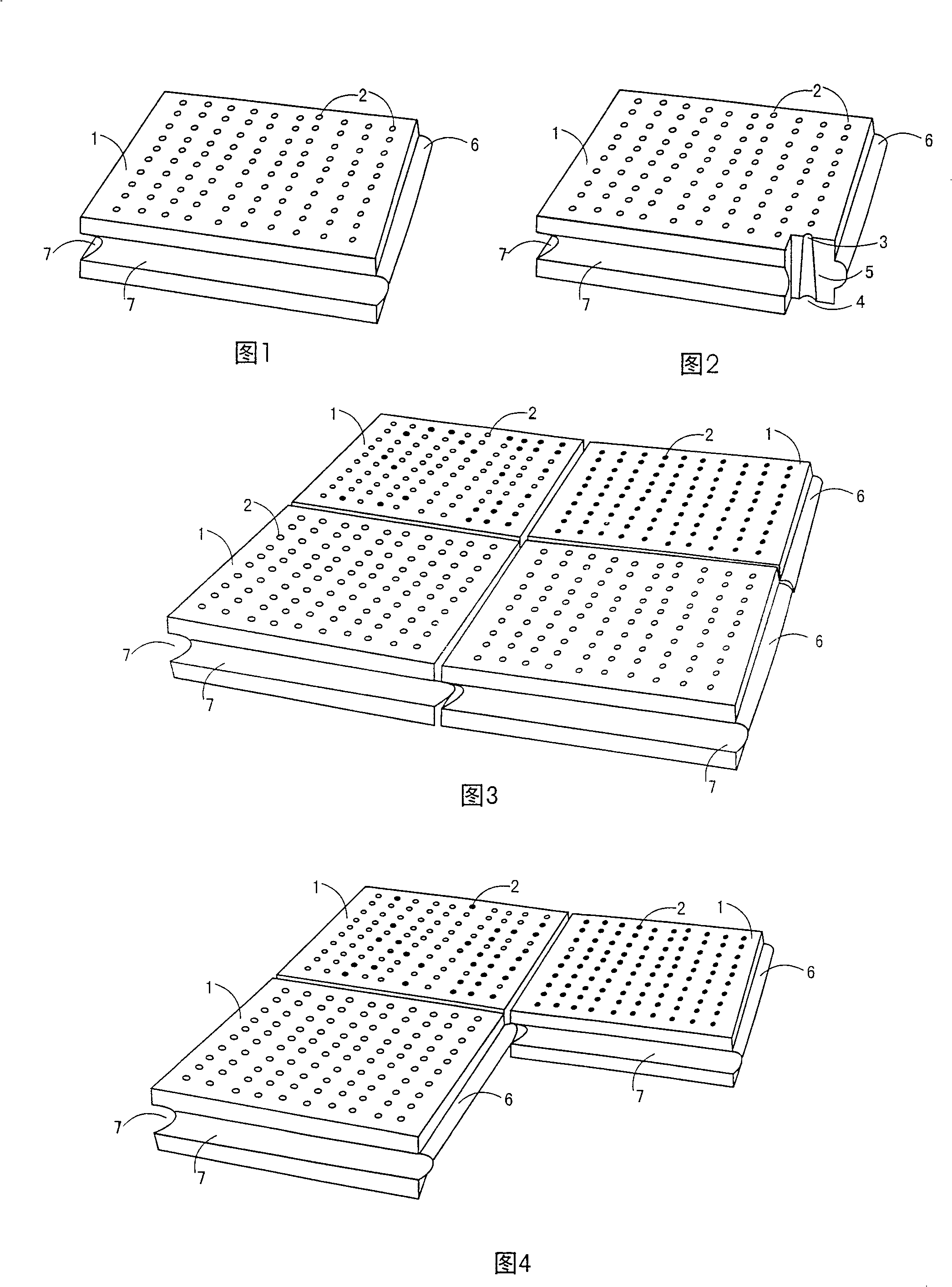 Permeable environmental protection ground tile used for outdoor service