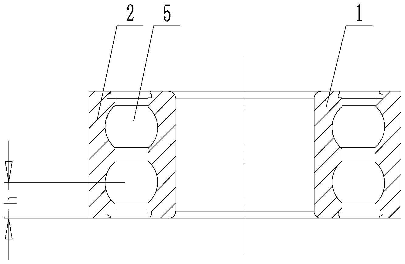 Second row ball filling mechanism of two-row ball bearing