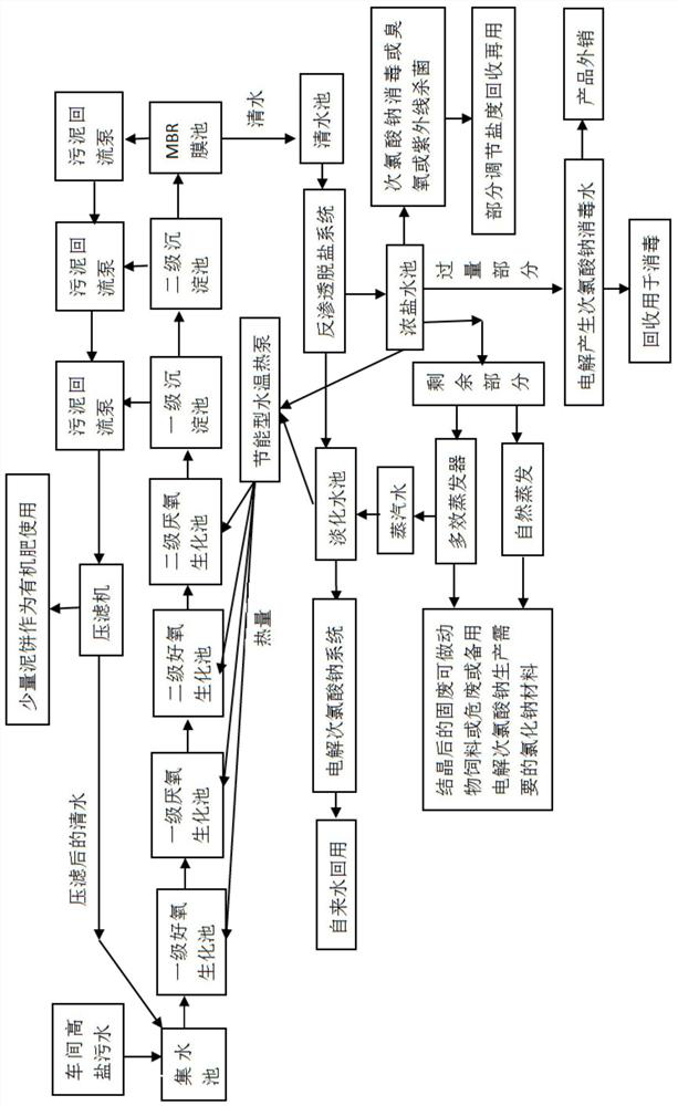 High-salinity sewage treatment process