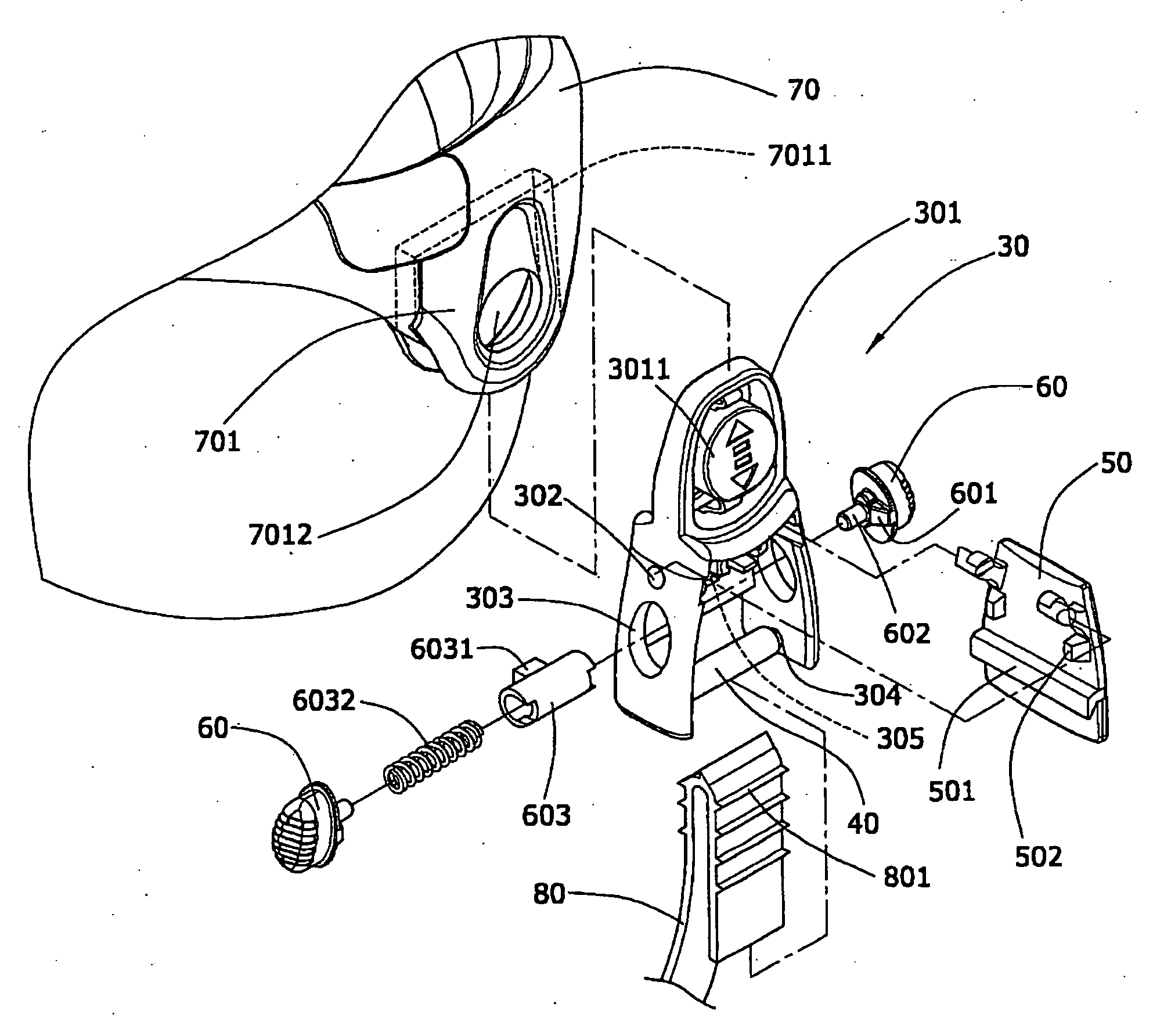 Adjusting Device for a Goggle Strap