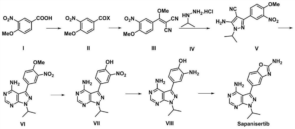 Synthesis process of anti-tumor drug Sapanisertib