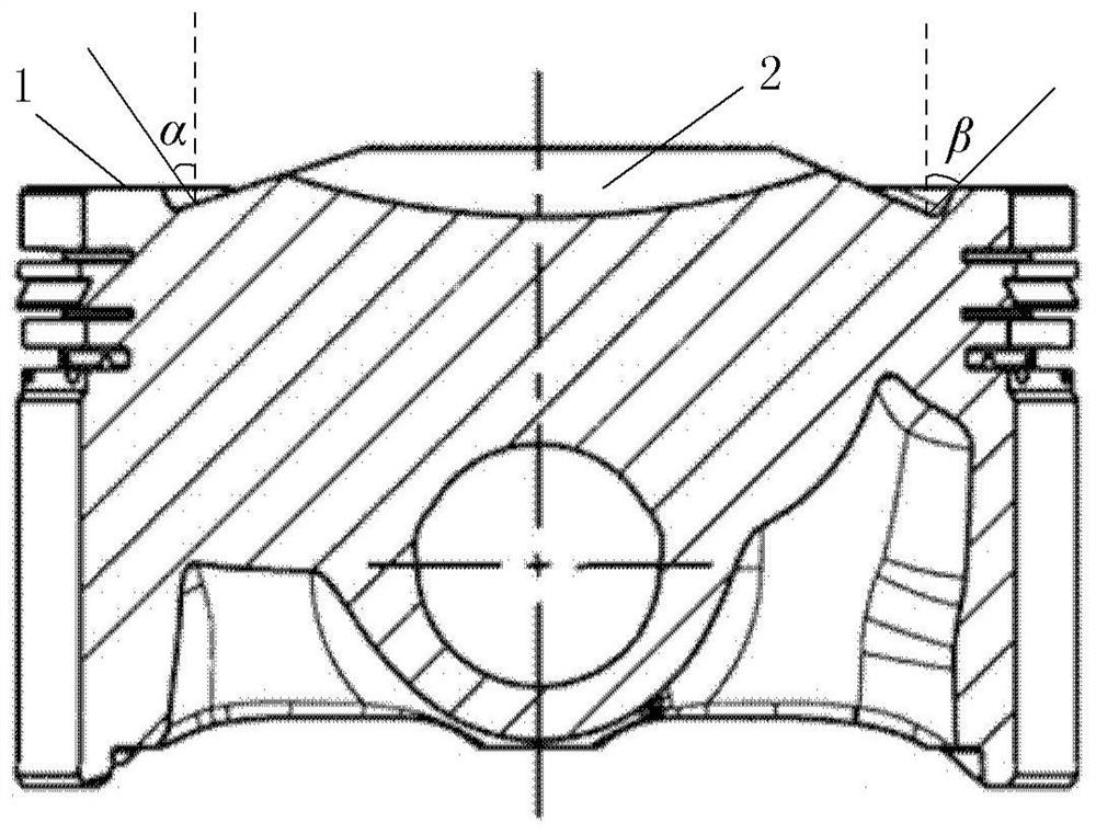 Arc-top piston top, arc-top piston and combustion chamber