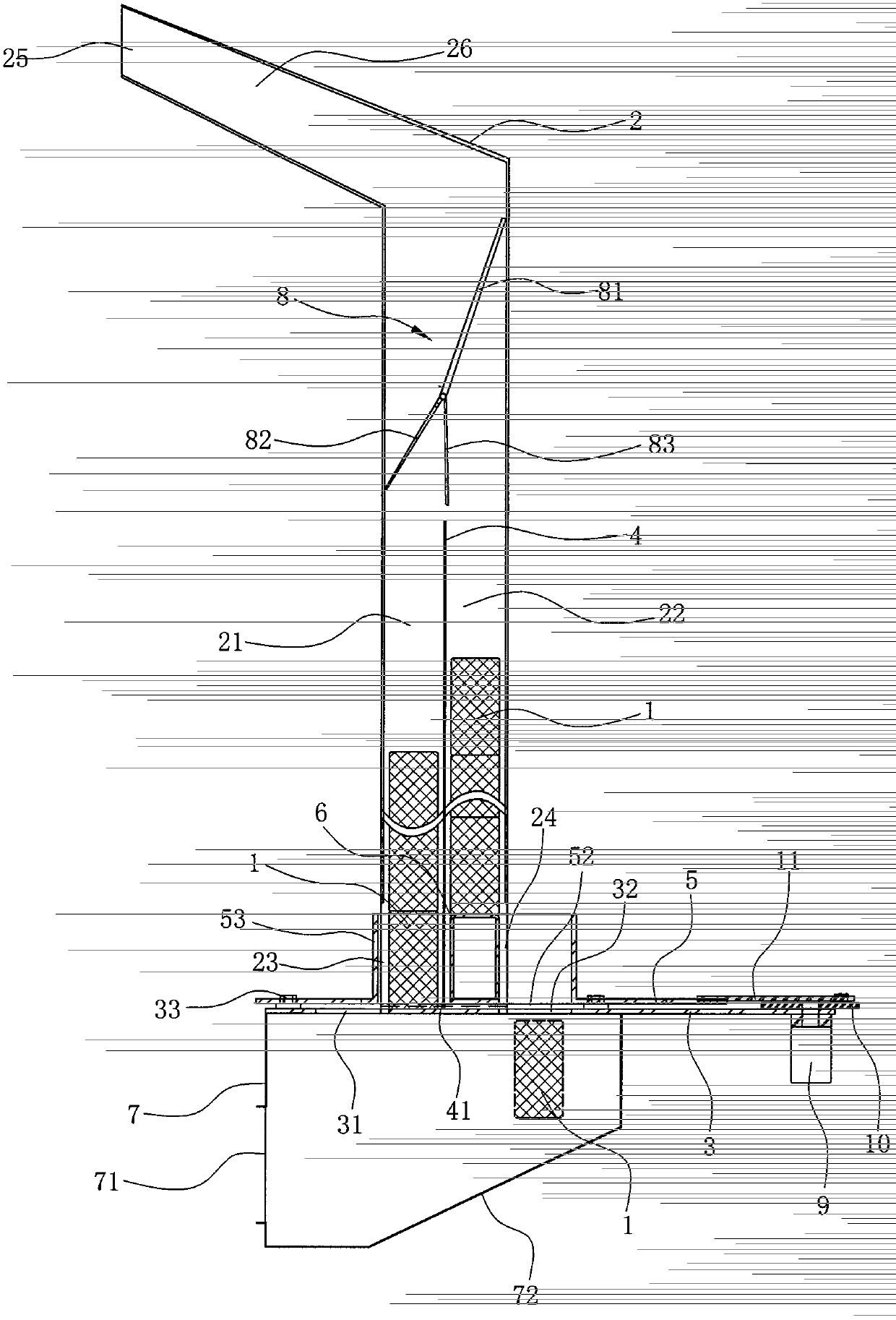 Bullet storing and firing mechanism for bullet storage cabinet