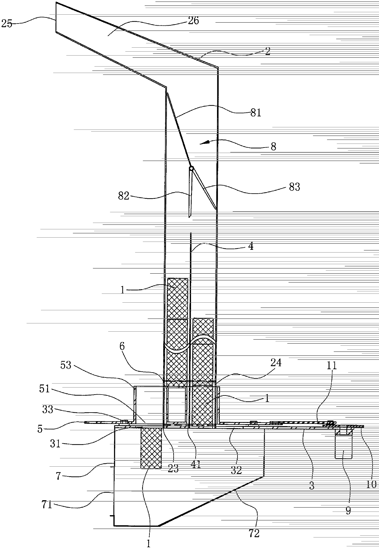 Bullet storing and firing mechanism for bullet storage cabinet