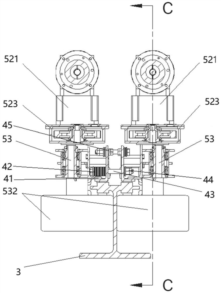 Driving device of cableless elevator and multi-lift-car elevator system