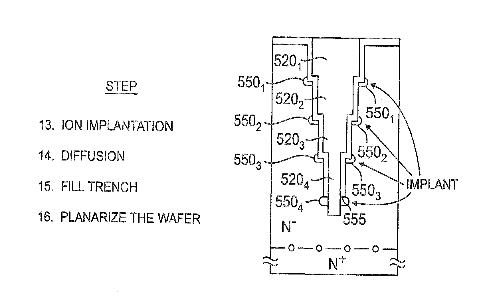 Method for fabricating a power semiconductor device having a voltage sustaining layer with a terraced trench facilitating formation of floating islands