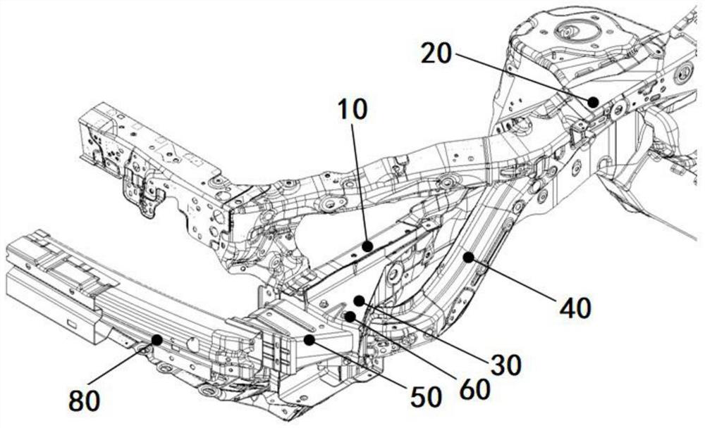 Vehicle body front longitudinal beam structure