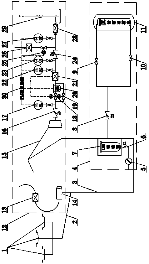 A lng leakage emergency collection system