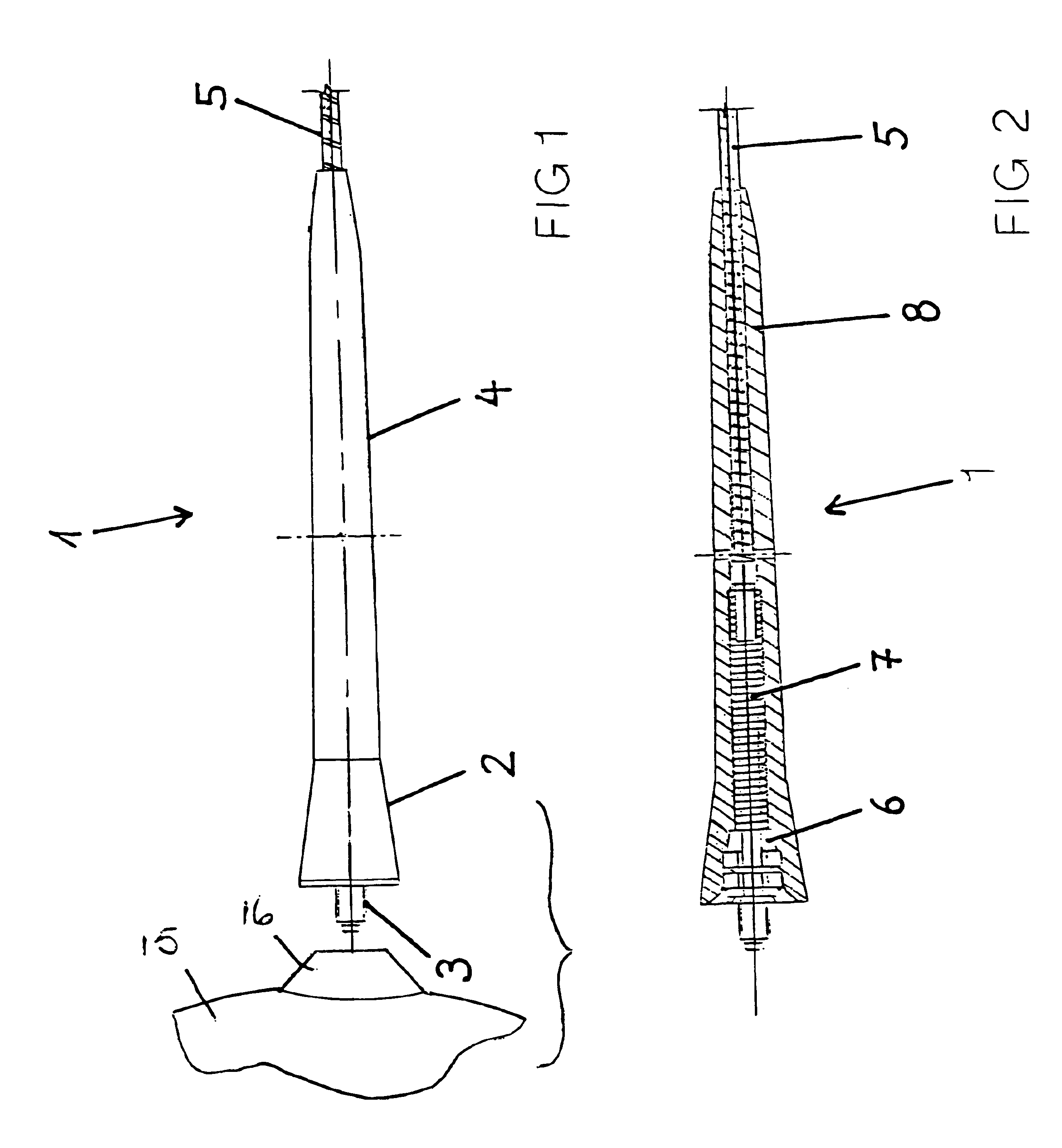 Detachable jacketed antenna with jacket rotation prevention feature