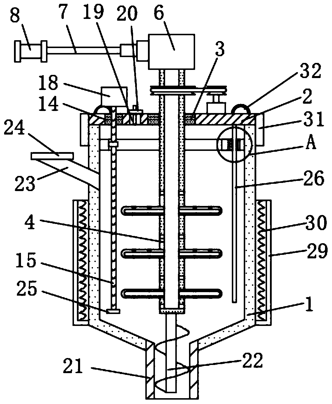 Raw material mixing device for 3D printing consumable processing