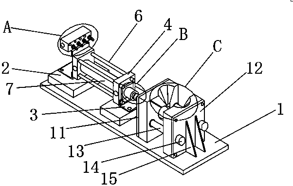 Red wooden chair machining device