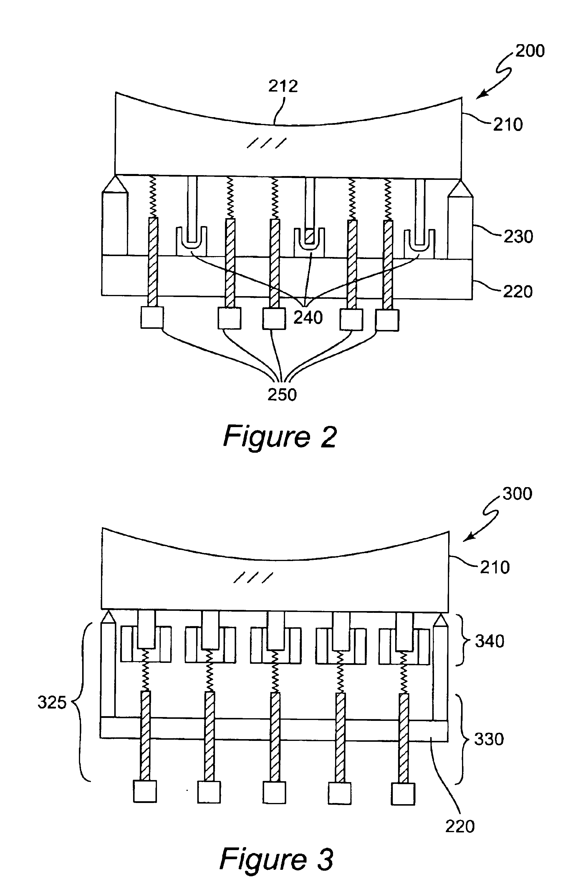 Deformable mirror with passive and active actuators