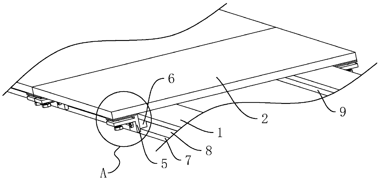 Fabricated tile mounting structure and construction process thereof