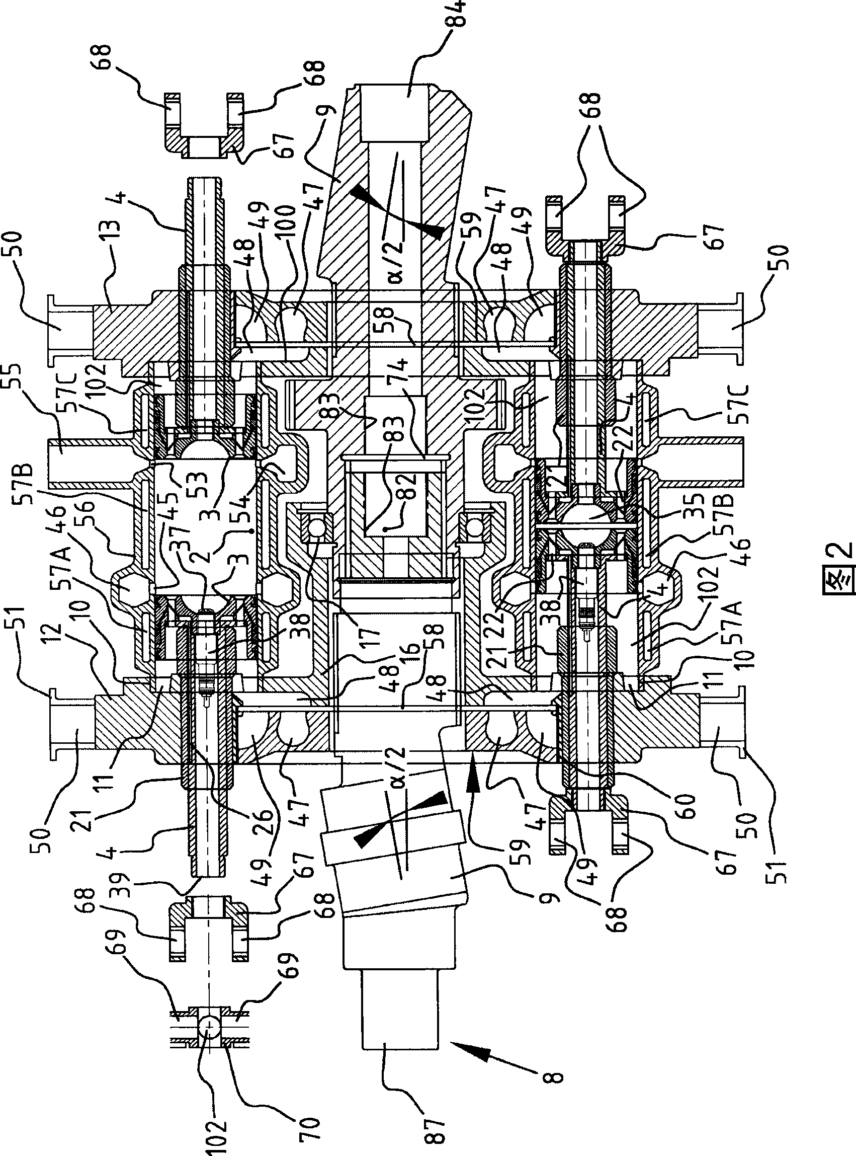 Internal combustion engine with variable compression ratio