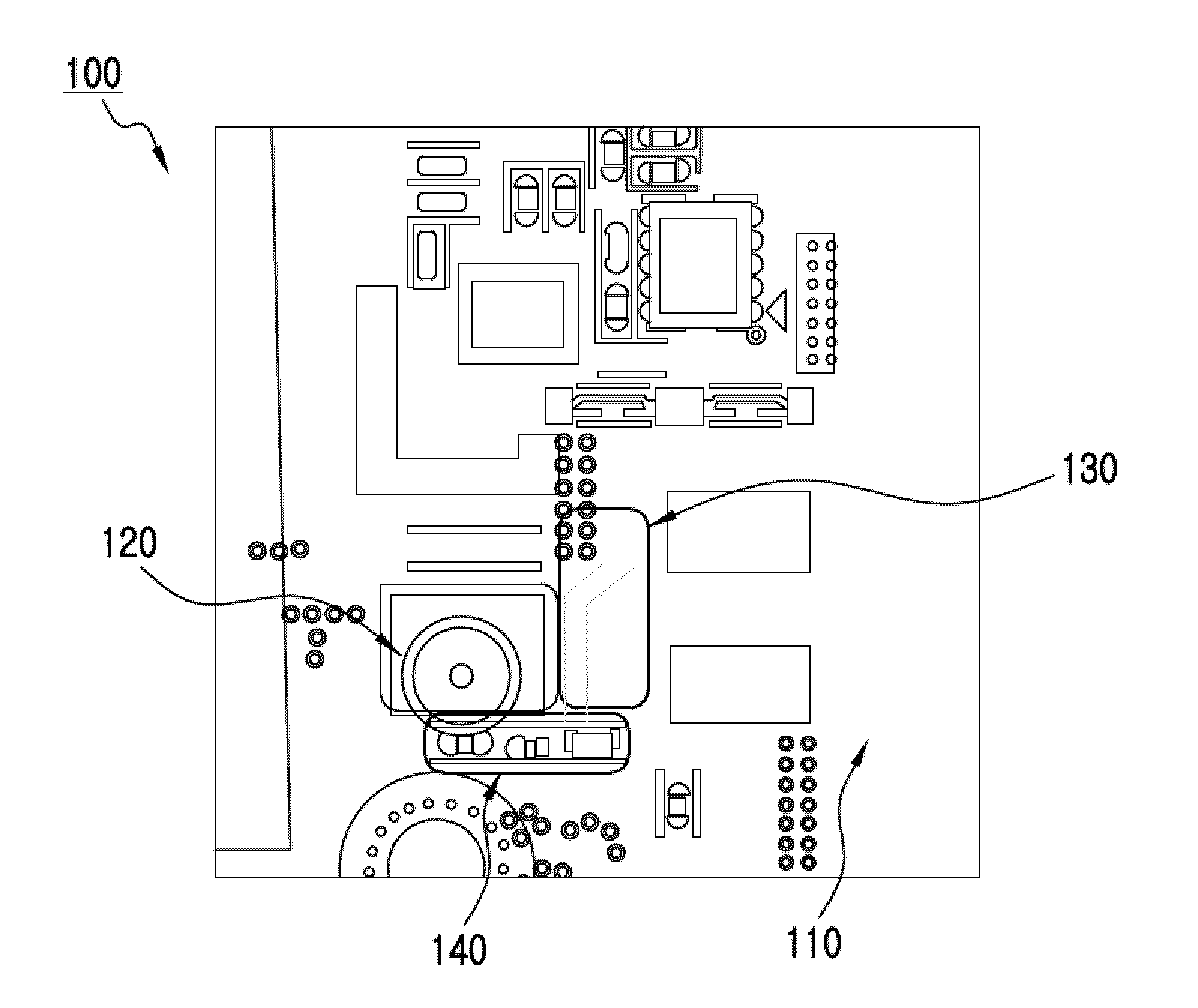 Test point structure for RF calibration and test of printed circuit board and method thereof