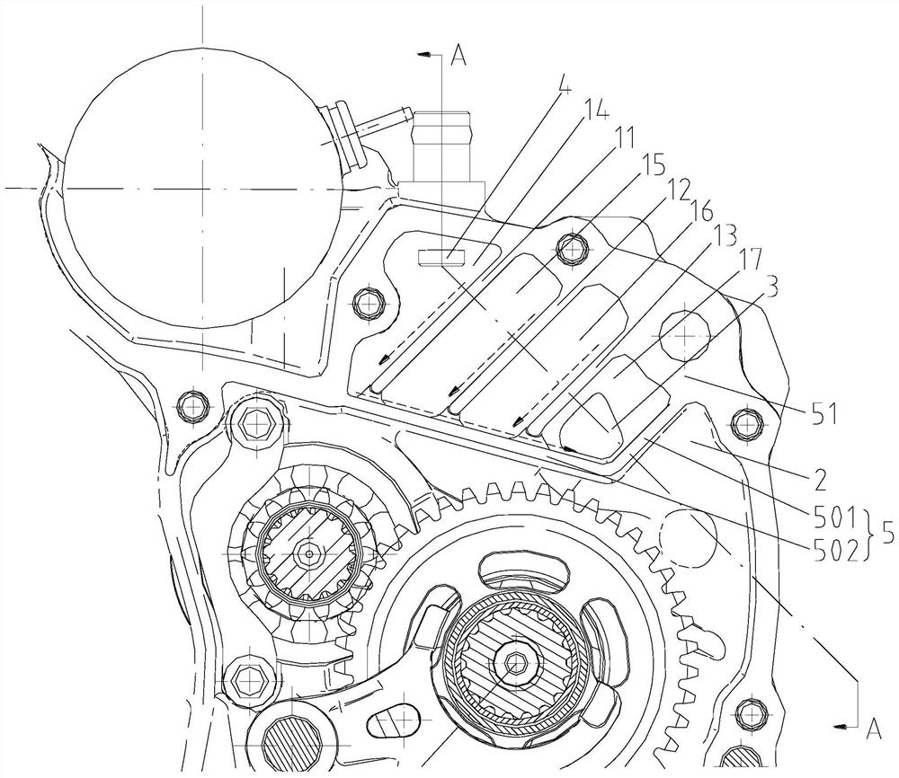 Engine oil-gas separation device and engine