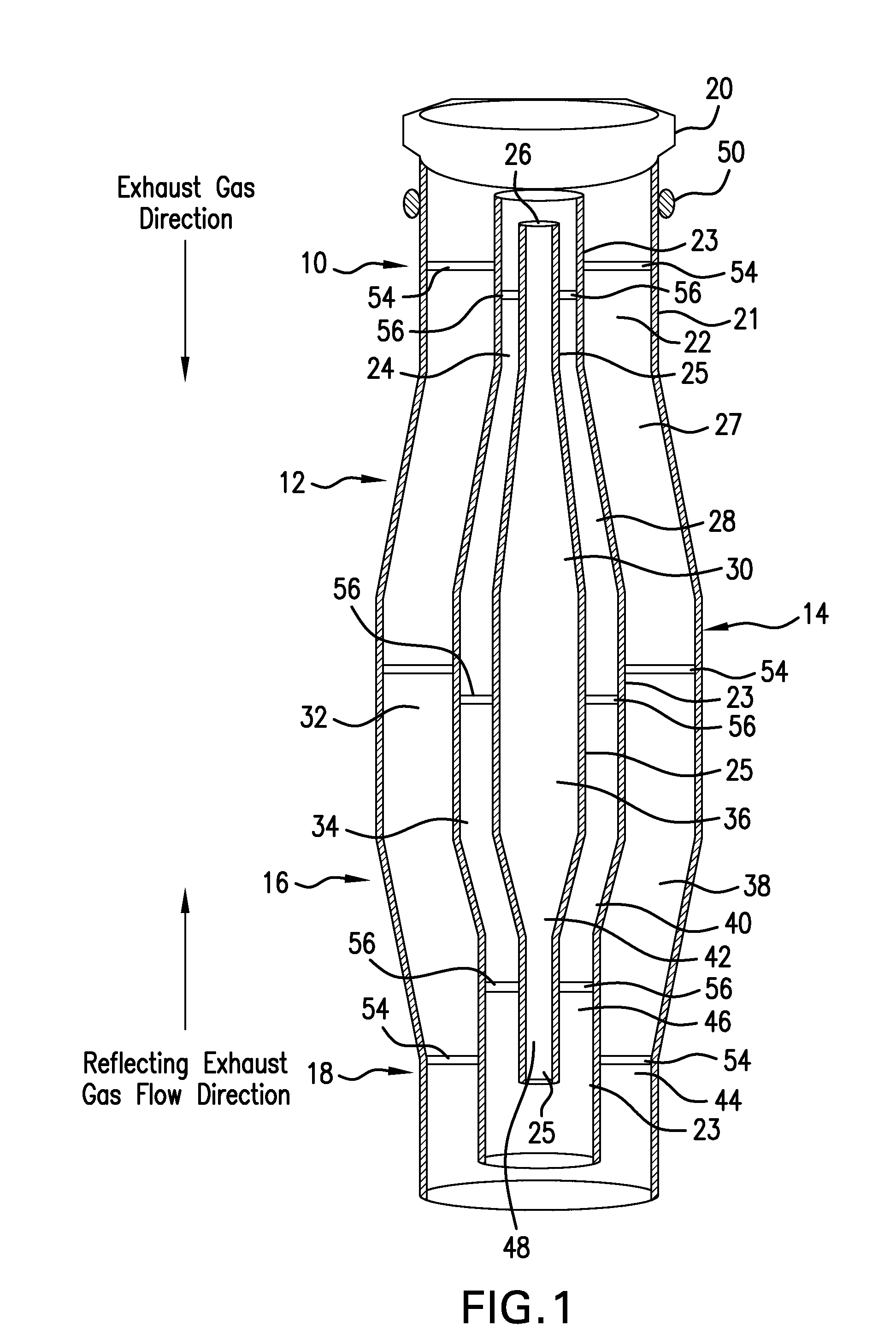 Exhaust system for two-stroke internal combustion engine