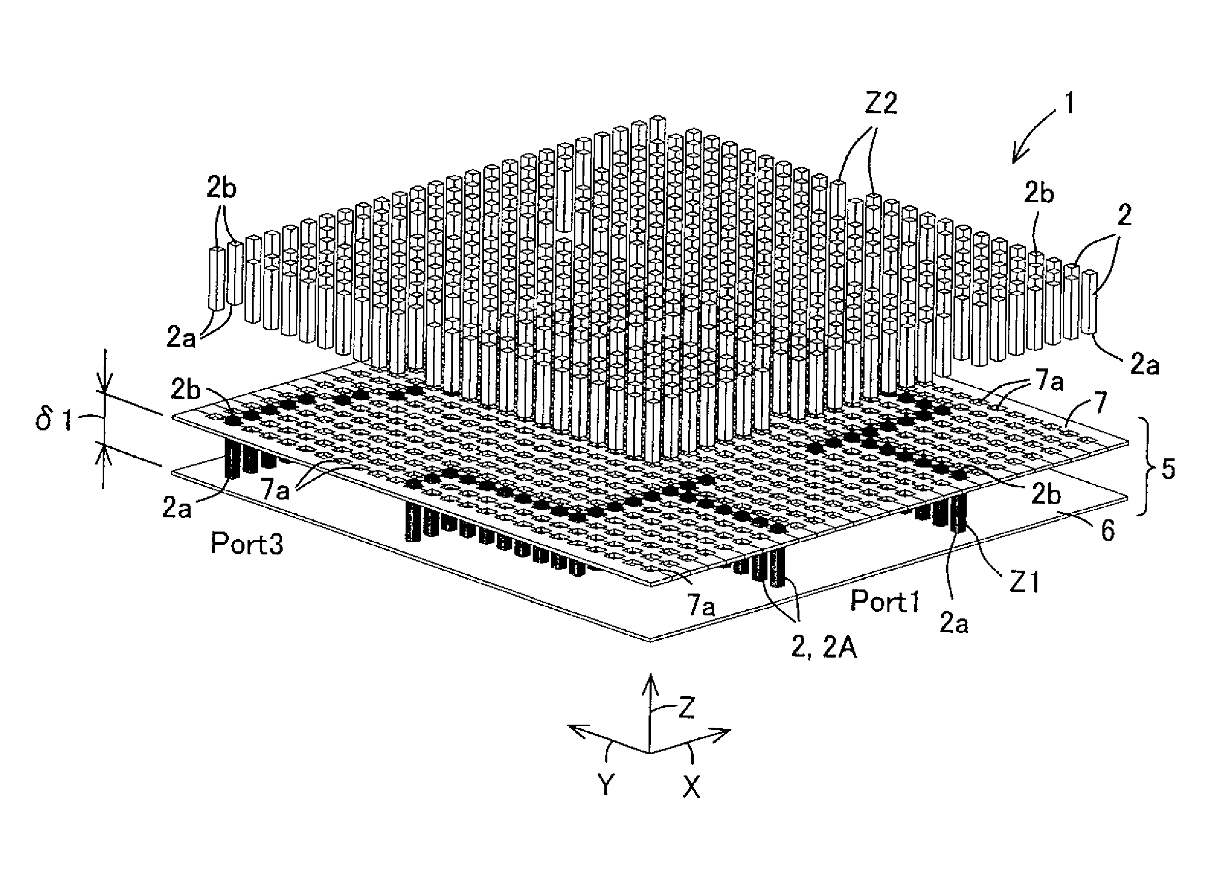 Waveguide forming apparatus, dielectric waveguide forming apparatus, pin structure, and high frequency circuit