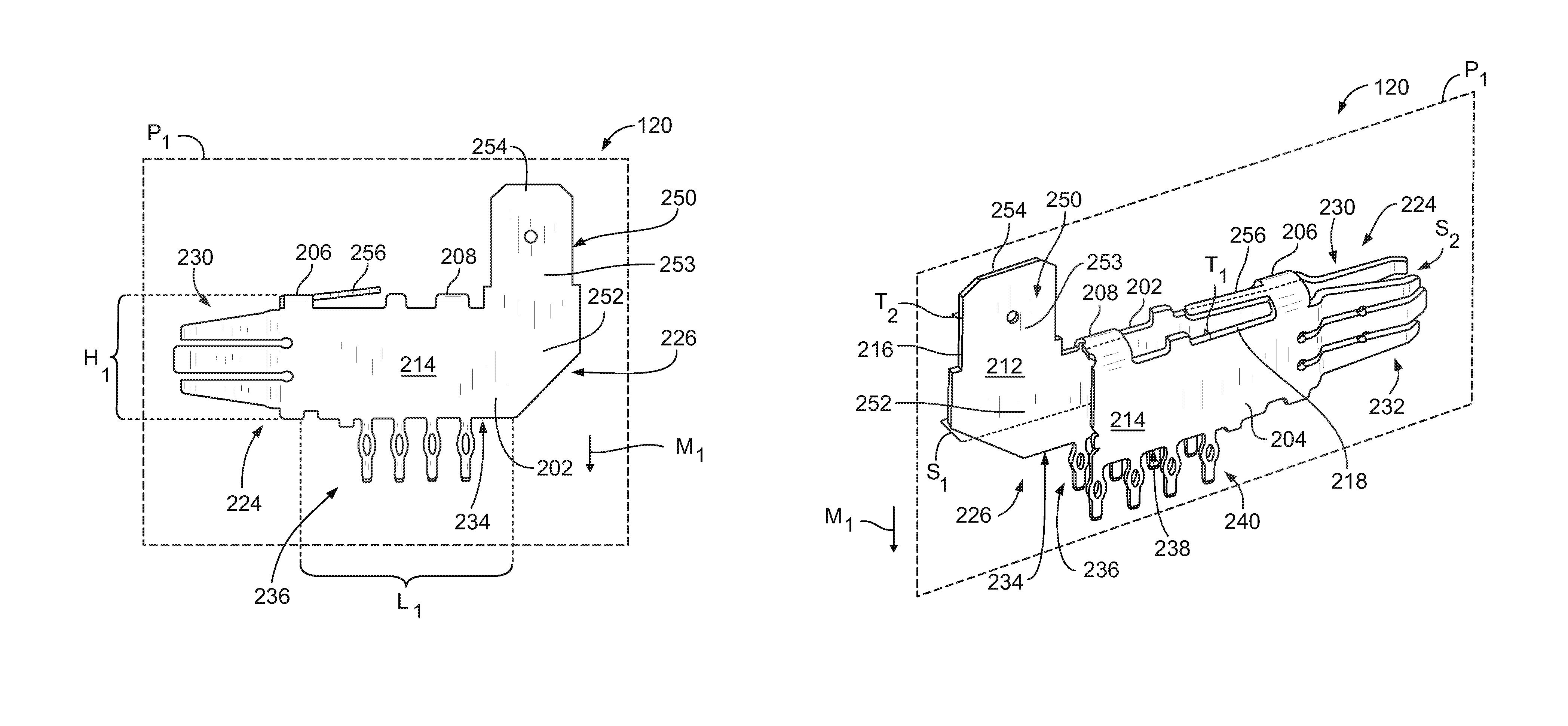 Power connector having a contact configured to transmit electrical power to separate components