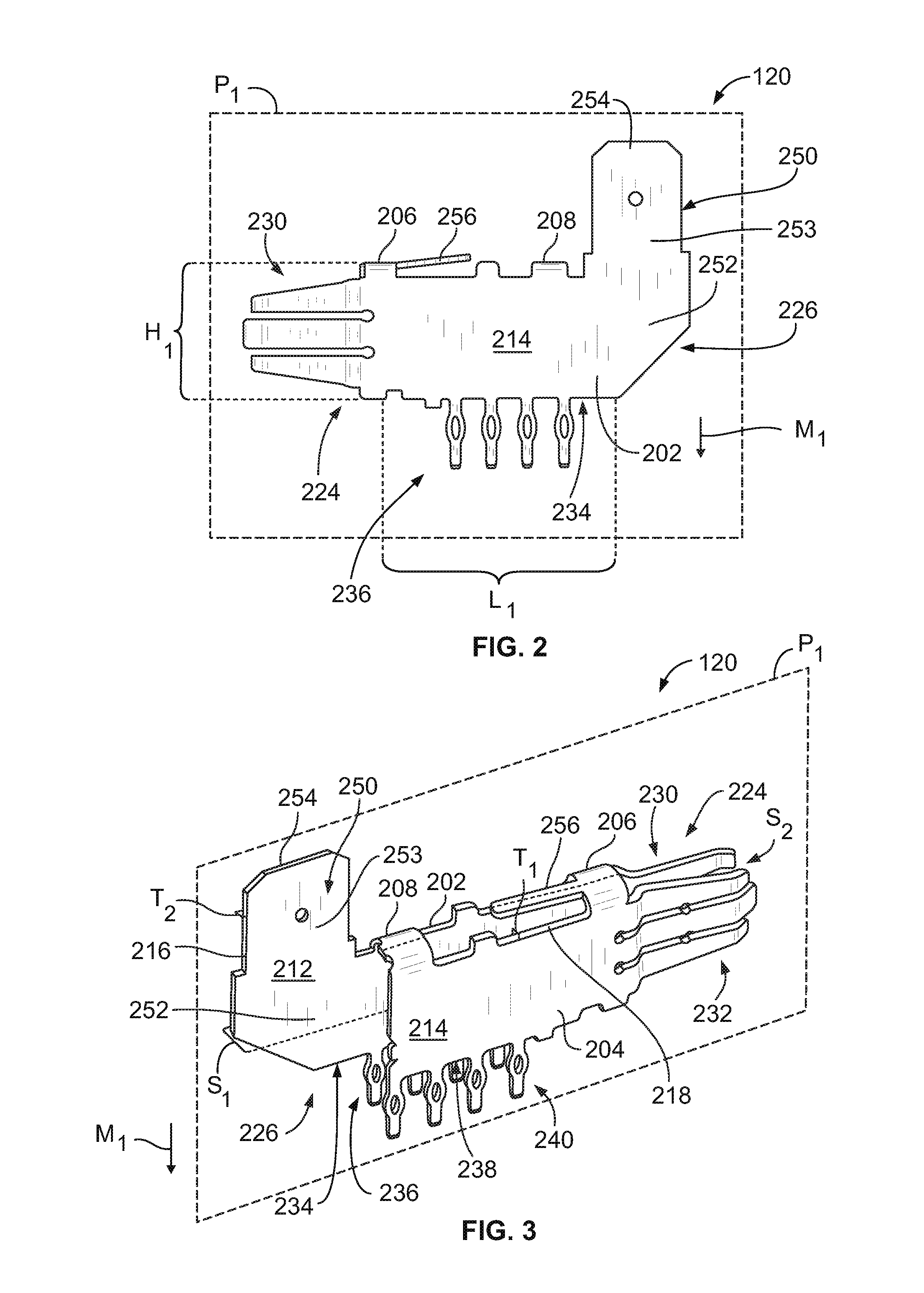 Power connector having a contact configured to transmit electrical power to separate components