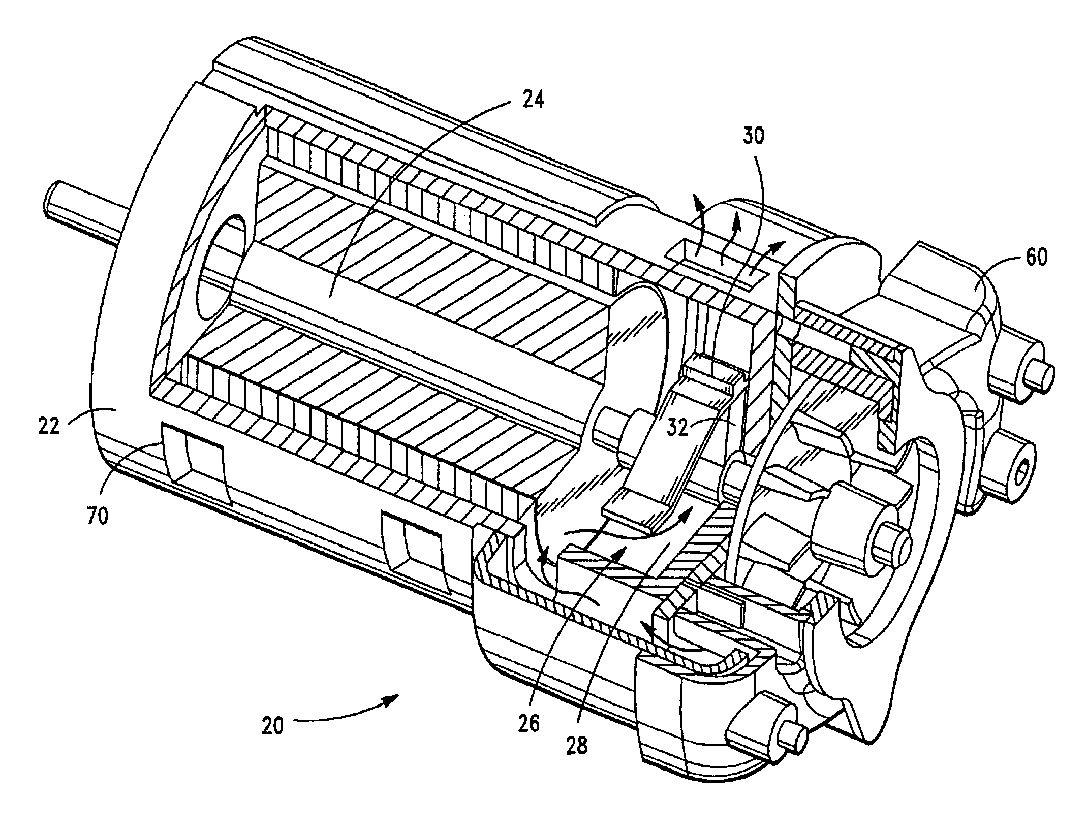 Method and structure for cooling an electric motor
