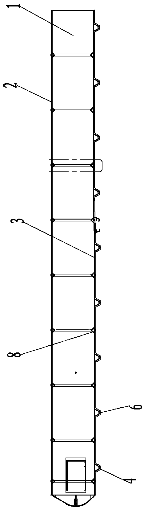 Processing method for preheating section spraying box and final cooling section spraying box