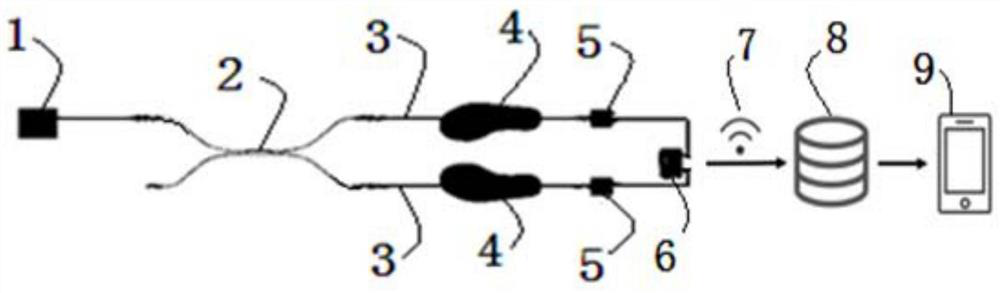 Parkinson's disease patient gait analysis system and method based on optical fiber microbend pressure sensing