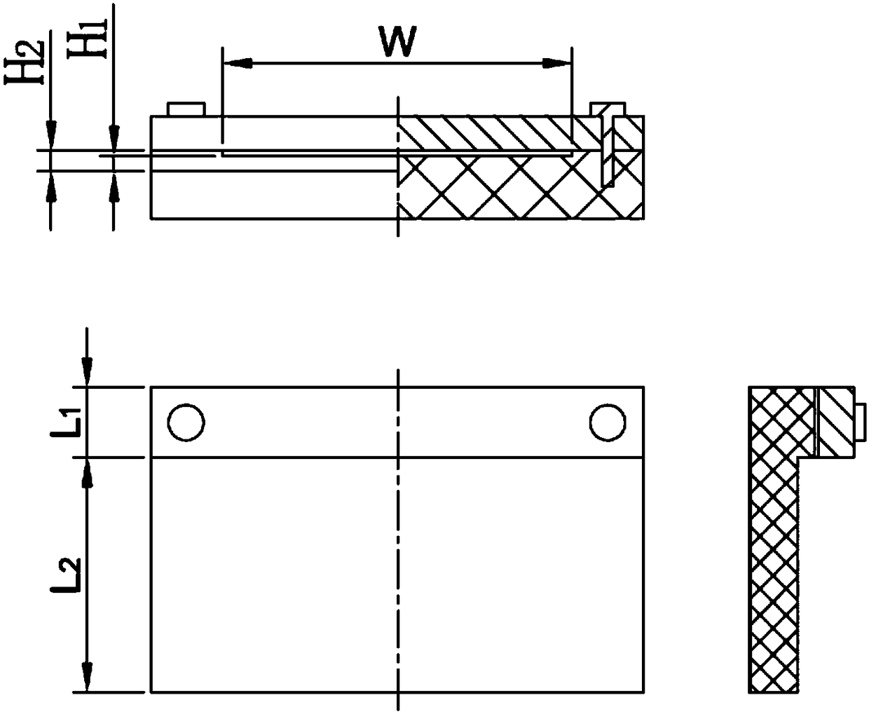 Metal mold for testing height of packaging housing lead and use method thereof