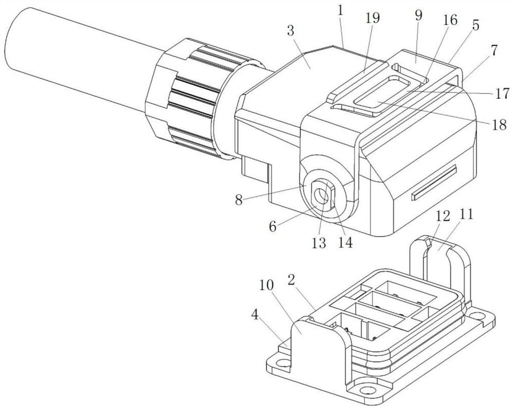 Connector assembly and plug and socket locking connection structure
