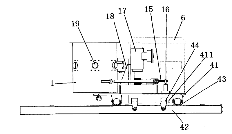 Mechanical system of magnetic leakage detector for wellhead drill stem of drilling machine