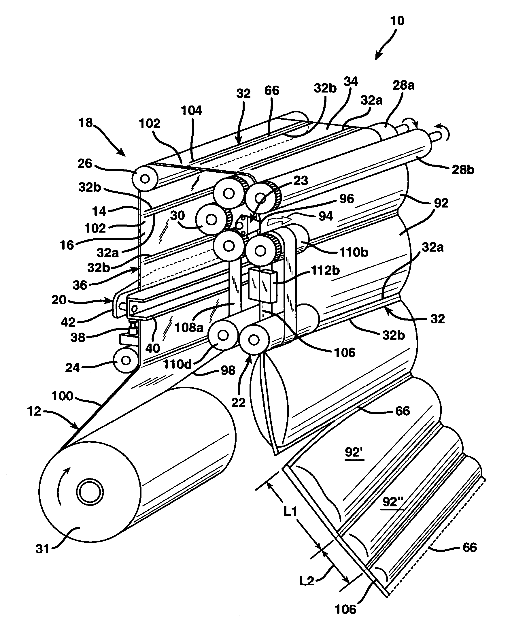 Apparatus and method for forming inflated containers