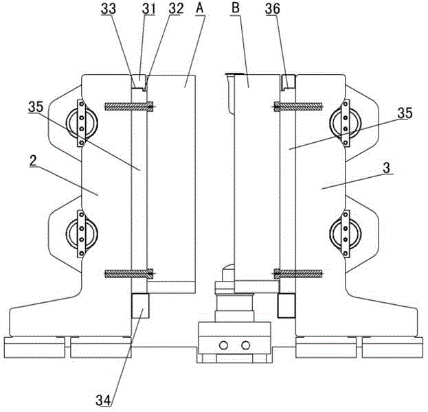 Pressurizing and tensioning stop gear of plastic bottle blowing machine