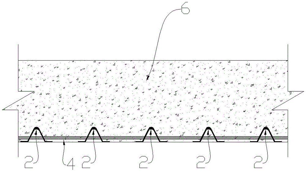 Composite floor jointly stressed by corrugated steel and cast-in-place reinforced concrete