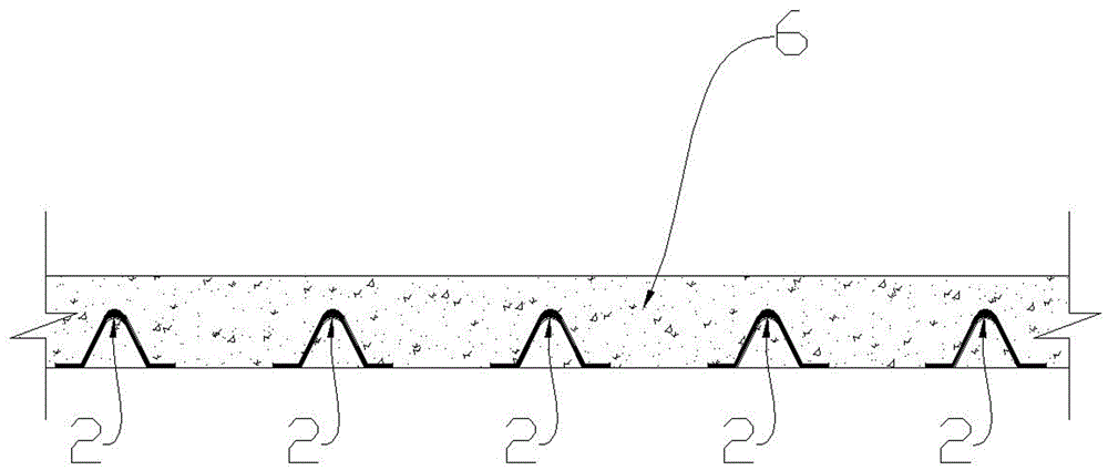 Composite floor jointly stressed by corrugated steel and cast-in-place reinforced concrete