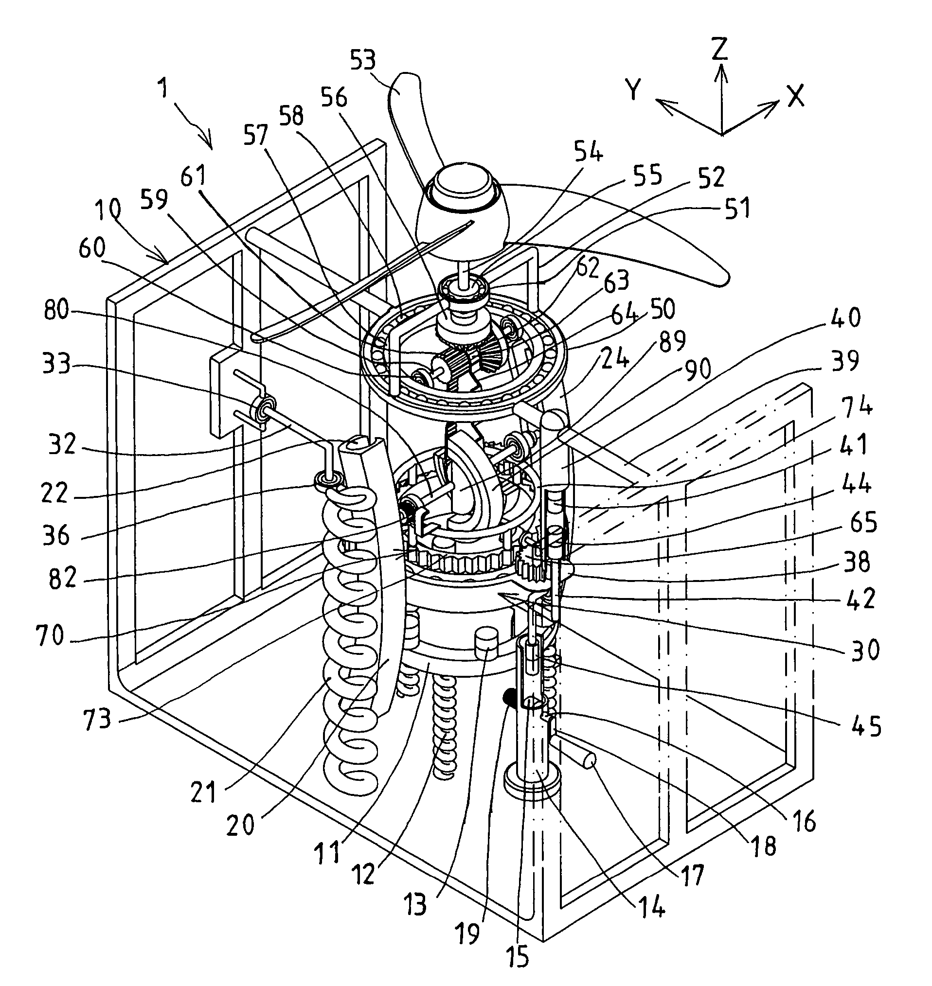 Magnetically operated fan device