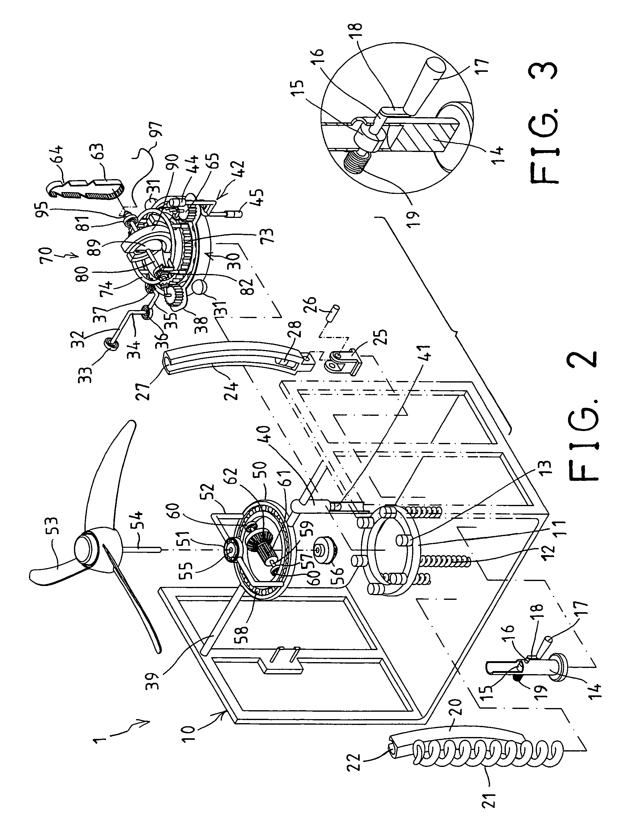 Magnetically operated fan device