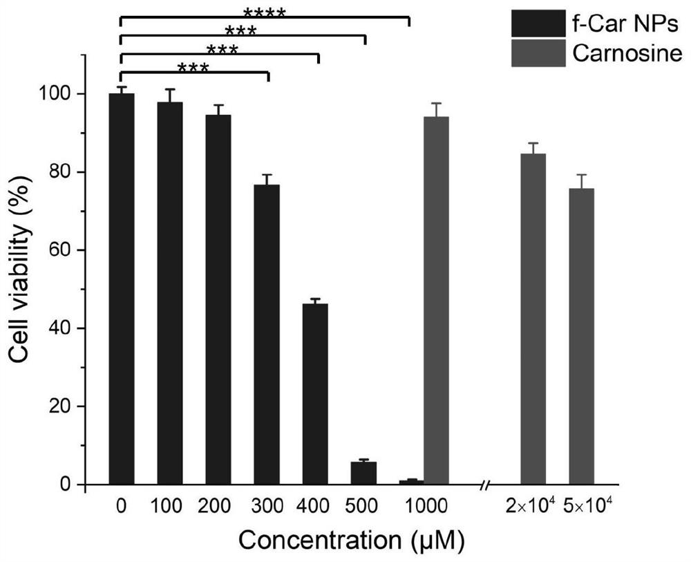 A self-assembled carnosine fluorescent nanoparticle, preparation method and application