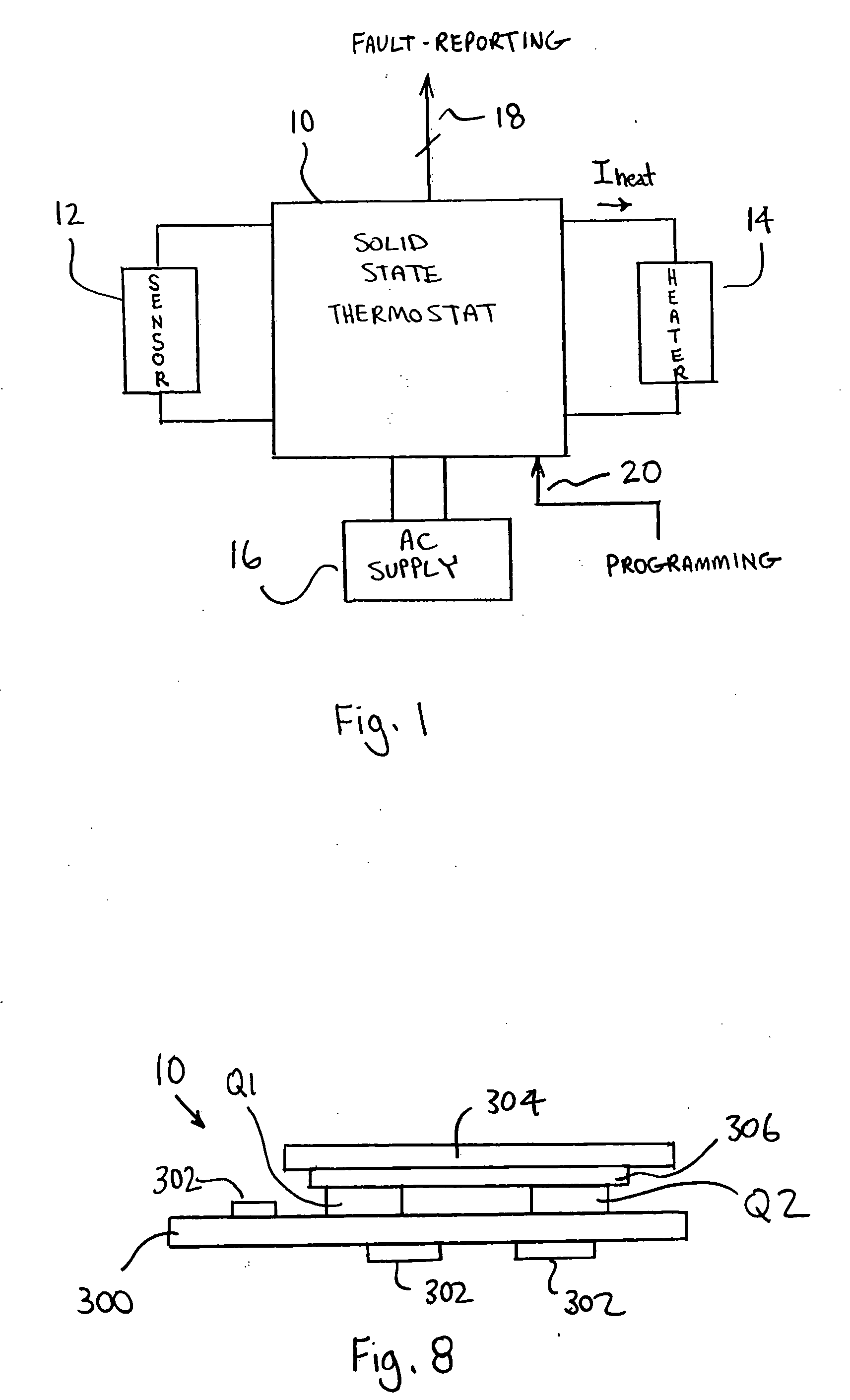 Low noise solid-state thermostat with microprocessor controlled fault detection and reporting, and programmable set points