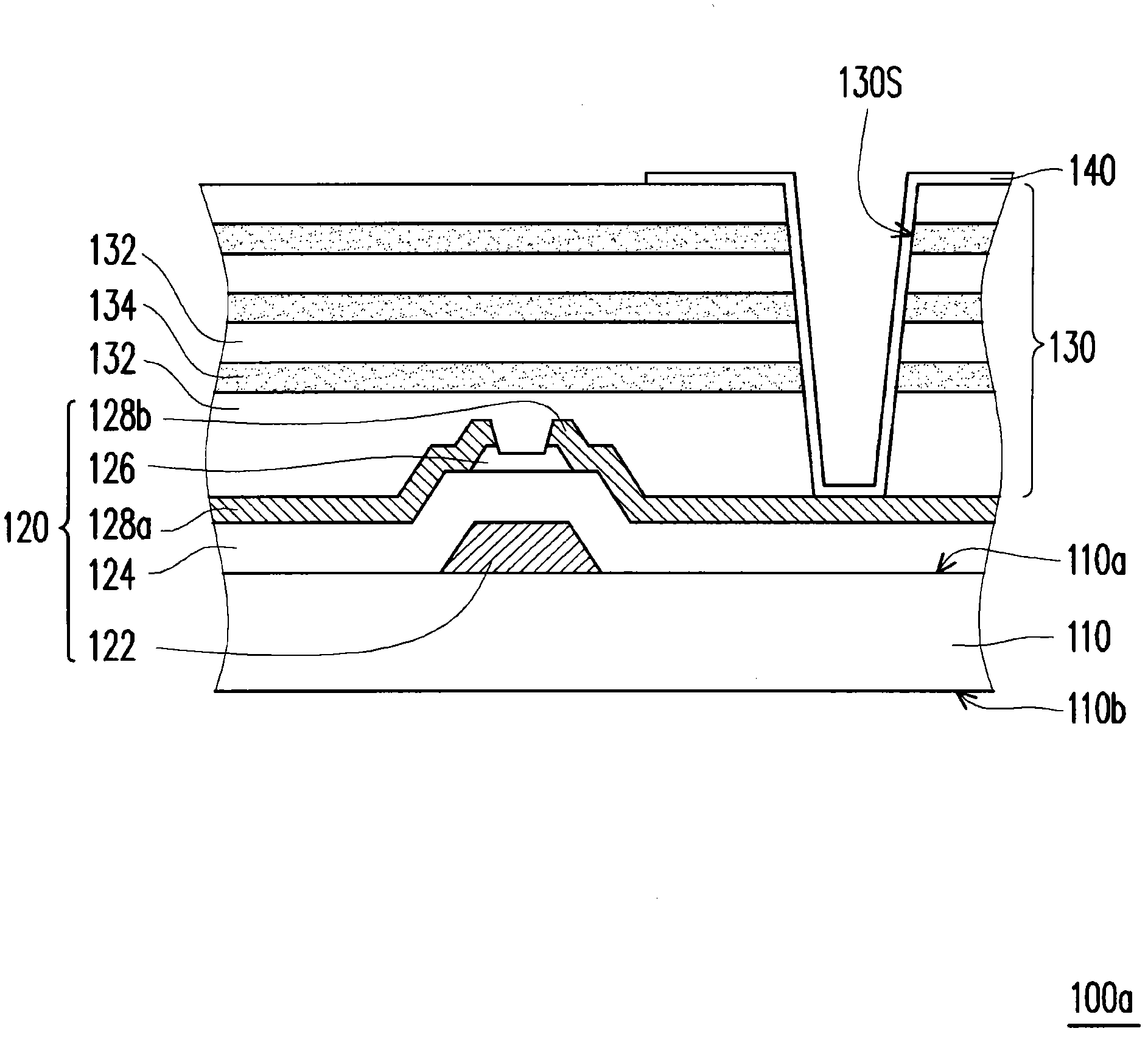 Flexible active element array substrate and organic electroluminescent element