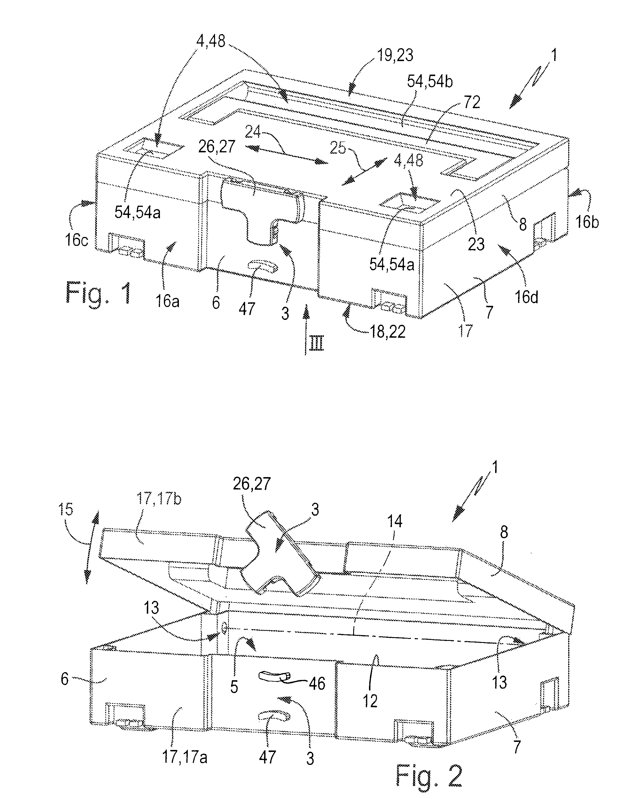 Stackable container assembly with reciprocal locking of the stacked containers