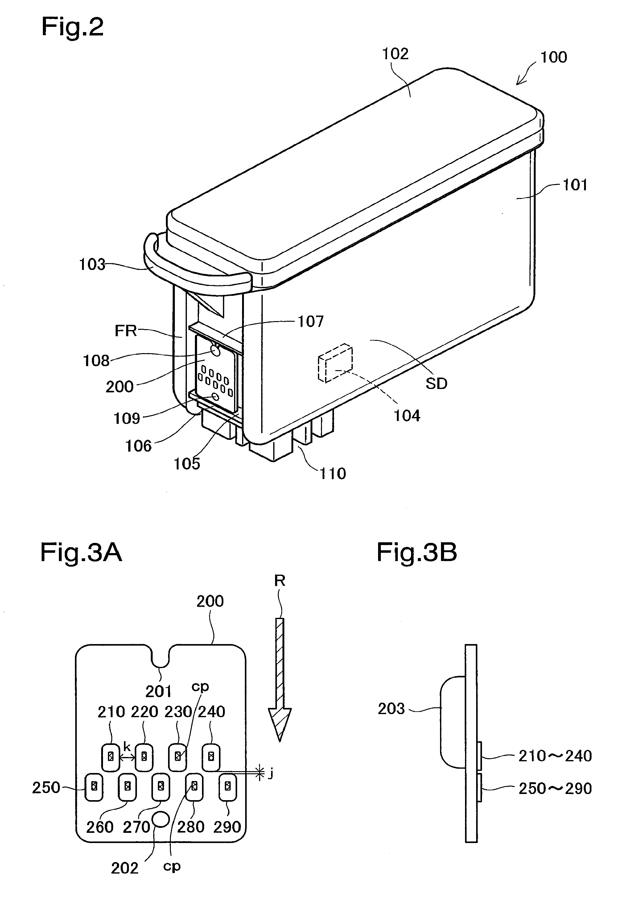 Printing material container, and board mounted on printing material container